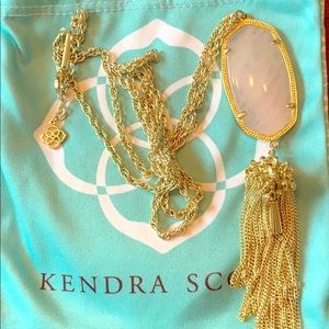 Authentic KS pink opal stone Rayne necklace